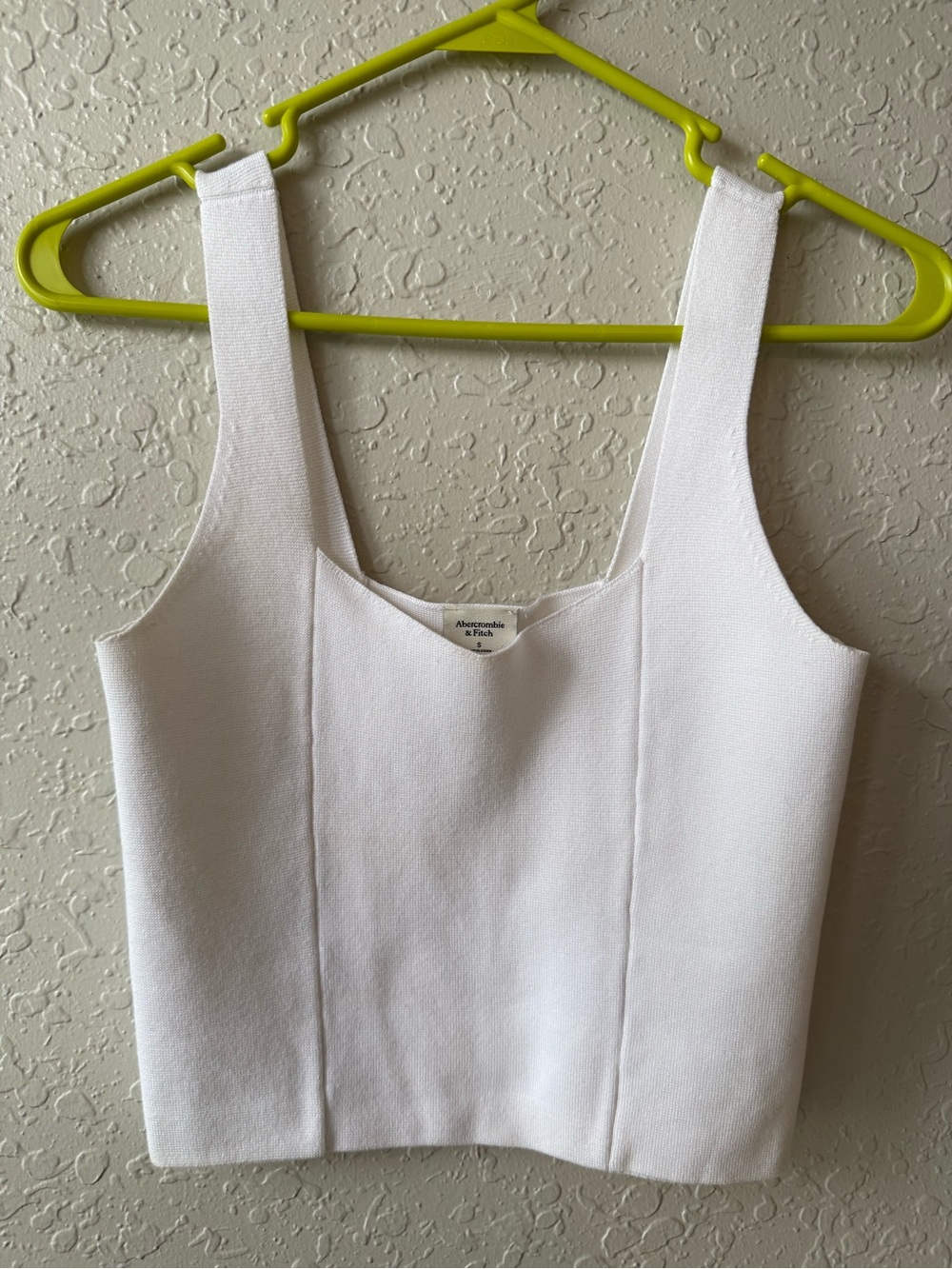 Abercrombie & Fitch White Structured Cropped Tank